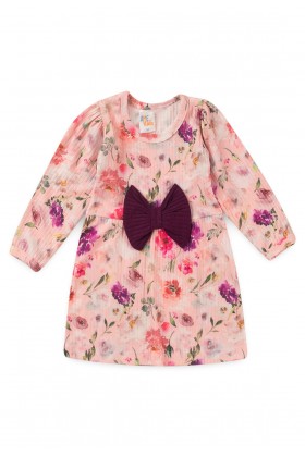 Vestido Manga Longa - Floral Beringela - Ame Kids