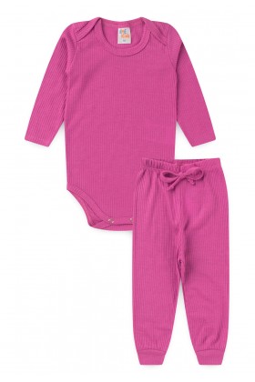 Conjunto Canelado Light Longo - Fuchsia - Ame Kids