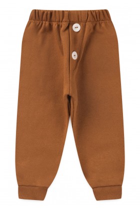 Calça de Moletom com Botões Infantil - Marrom - Ame Kids