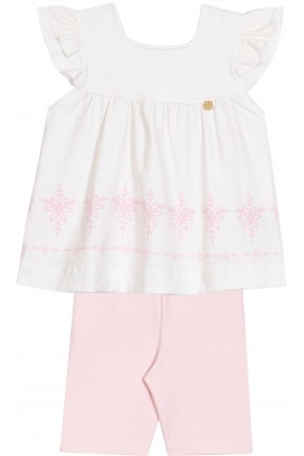 Conjunto Bata e Shorts - Off-White - Randa Mundu