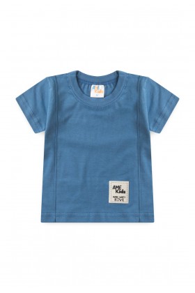 Conjunto de Blusa e Shorts Meia Malha Menino - Azul - Ame Kids