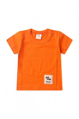 Conjunto de Blusa e Shorts Meia Malha Menino - Laranja - Ame Kids