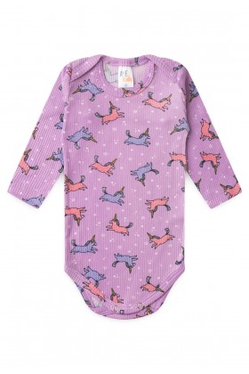 Conjunto Canelado Light Longo - Unicorn Lilás - Ame Kids