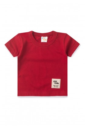 Conjunto de Blusa e Shorts Meia Malha Menino - Vermelho - Ame Kids