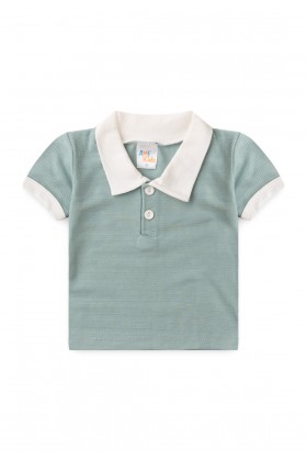 Conjunto de Blusa Polo e Shorts Marrocos Menino - Verde Jade - Ame Kids