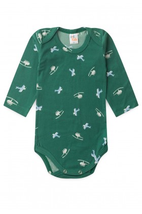 Conjunto Suede Longo Estampado - Verde - Ame Kids