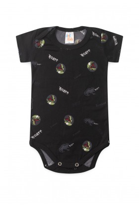 Conjunto Suede Curto Estampado - Preto - Ame Kids