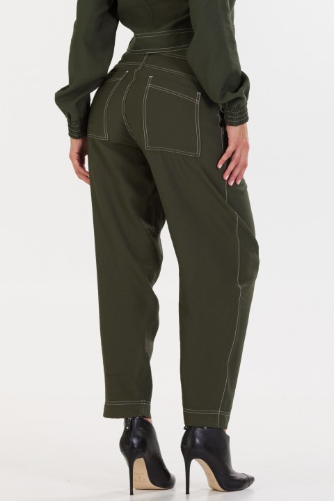 Calça Baggy de Alfaiataria Feminina Graziela - Verde Militar - Tlic Rio