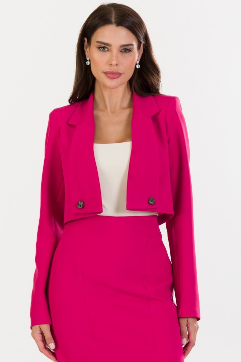 Blazer Curto de Alfaiataria Feminina Ines - Rosa Fucsia - Tlic Rio