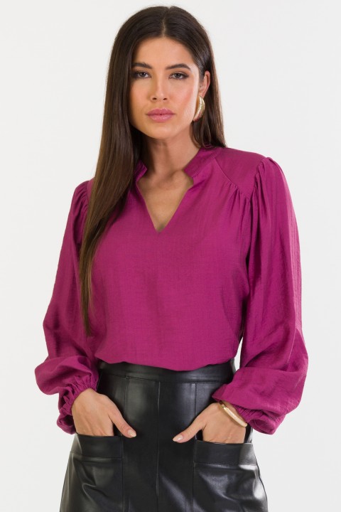 Blusa de Alfaiataria Feminina Manga Longa Julieta - Rosa Division - Tlic Rio