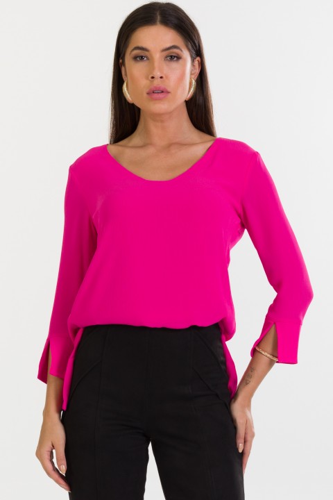 Blusa de Alfaiataria Feminina Manga Longa Edla - Pink - Tlic Rio