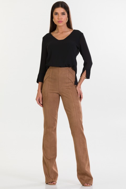 Calça Flare de Alfaiataria Feminina Sandy - Imbuia - Tlic Rio