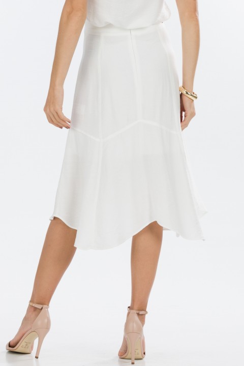 Saia Midi de Alfaiataria Feminina Siena - Off White - Tlic Rio