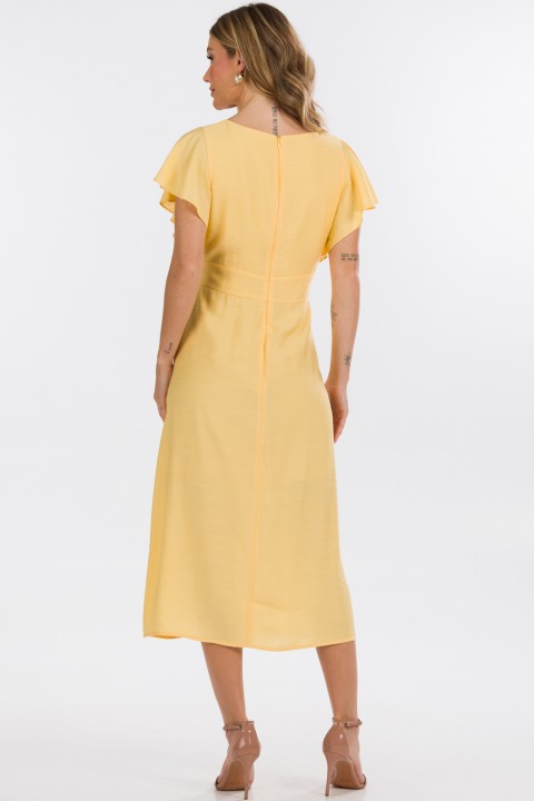 Vestido Midi de Alfaiataria Feminina Marjorie - Amarelo Burritos - Tlic Rio