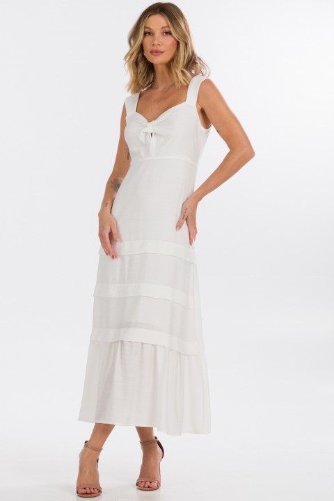 Vestido Midi de Alfaiataria Feminina Ariane - Off White - Tlic Rio