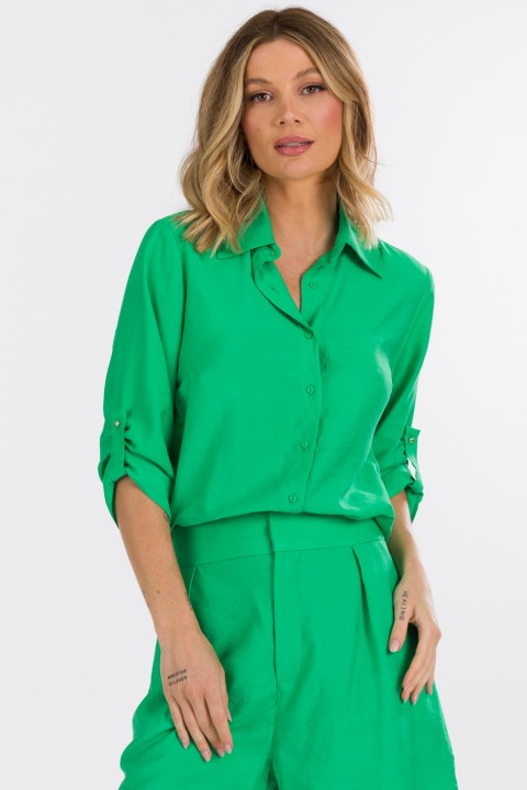 Camisa Meia Manga de Alfaiataria Feminina Alma - Verde Pistache - Tlic Rio