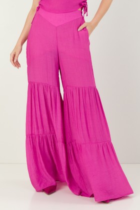Calça Pantalona de Alfaiataria Jouline - Pink - Tlic Rio