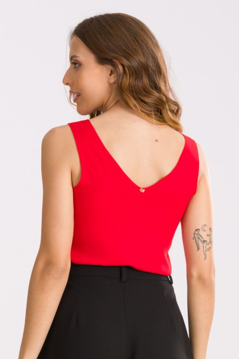 Blusa Regata de Alfaiataria Ayanna - Vermelho - Tlic Rio