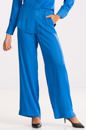 Calça Pantalona de Alfaiataria Andrea - Azul Mystic - Tlic Rio