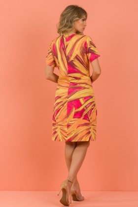 Vestido Renata - Pink com Amarelo - Tlic Rio