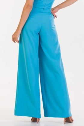 Calça Pantalona de Alfaiataria Feminina Celeste - Azul  - Tlic Rio