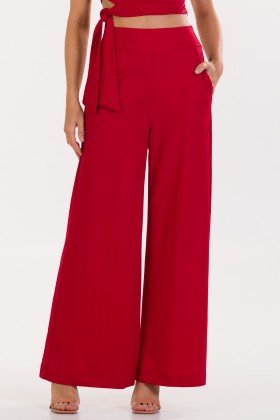 Calça Pantalona de Alfaiataria Feminina Suyane - Vermelho - Tlic Rio