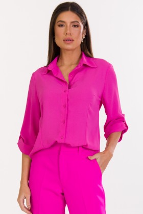 Camisa Manga Longa de Alfaiataria Feminina Anastasia - Pink - Tlic Rio
