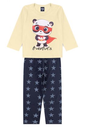 Pijama Infantil Ursinho Amarelo- Mafi Kids