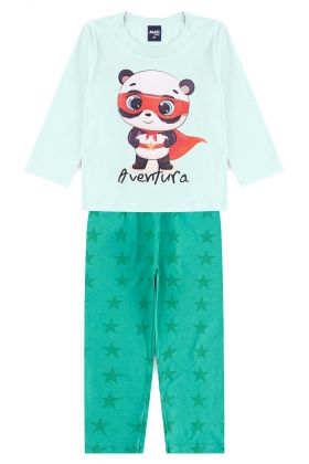 Pijama Infantil Ursinho Verde- Mafi Kids
