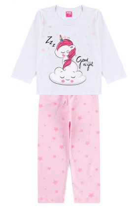 Pijama Infantil Unicórnio Branco - Mafi Kids