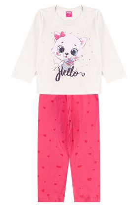 Pijama Infantil Gatinho Off- Mafi Kids
