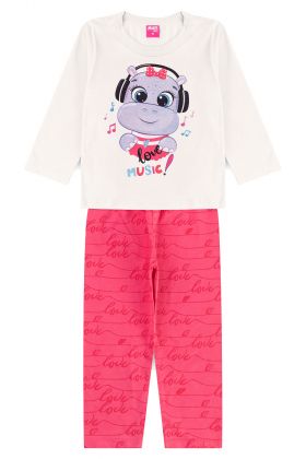 Pijama Infantil Hipopótamo Off- Mafi Kids - Mafi Kids