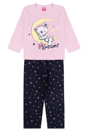Pijama Infantil Urso Rosa- Mafi Kids