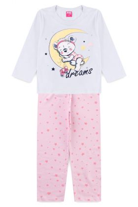 Pijama Infantil Urso Branco- Mafi Kids