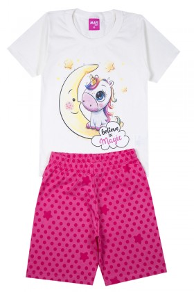Pijama Infantil Unicórnio Off - Mafi Kids