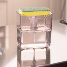 Dispenser Porta Detergente Premium Translúcido 500ml Rosa