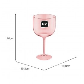 Taça Gin Translúcido 600ml Rosa
