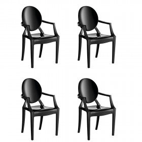 4 Cadeiras Wind Plus Preto