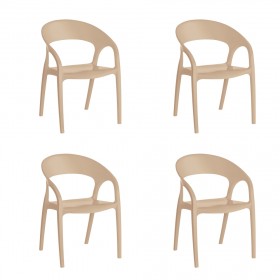 4 Cadeiras Glass Plus Cappuccino