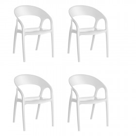 4 Cadeiras Glass Plus Branco