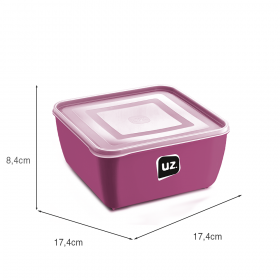 Pote Multiuso Premium Quadrado Magenta 1,5 Litros