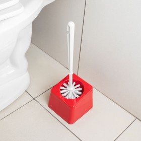 Suporte com Escova Sanitária Slim Vermelho