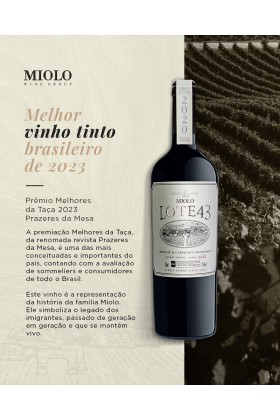 Vinho Tinto Miolo Lote 43 Merlot | Cabernet Sauvignon 2020 750 Ml (últimas Unidades)