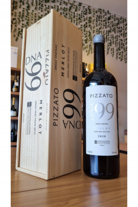 Vinho Tinto Pizzato Dna99 Single Vineyard Merlot D.o. + Caixa de Madeira 1,5l